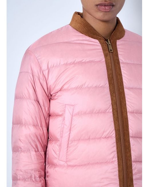 Moncler Blue Blageon Corduroy Reversible Down Jacket