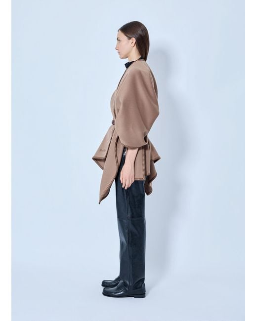 Max Mara Blue Belted Wool Wrap