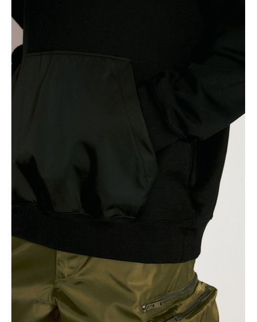 Prada Black Logo Plaque Hooded Sweatshirt for men