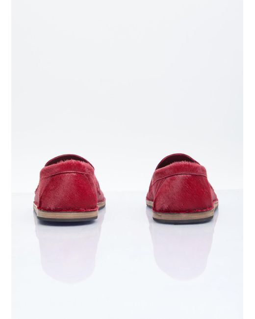The Row Red Cary Loafers