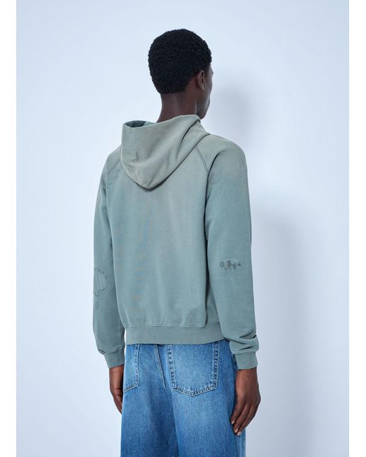 Acne Blue Mended Fleece Hoodie for men