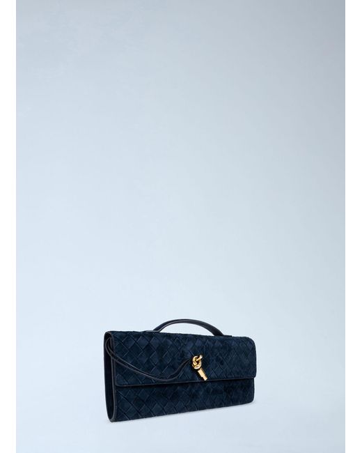 Bottega Veneta Blue Long Andiamo Clutch