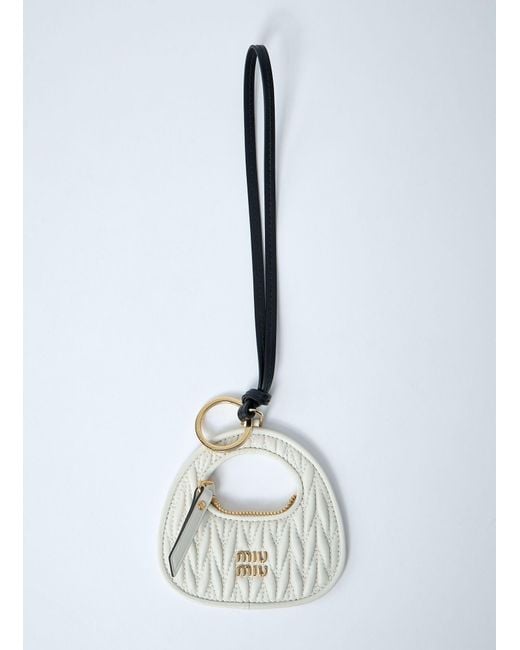 Miu Miu Blue Wander Leather Keyring