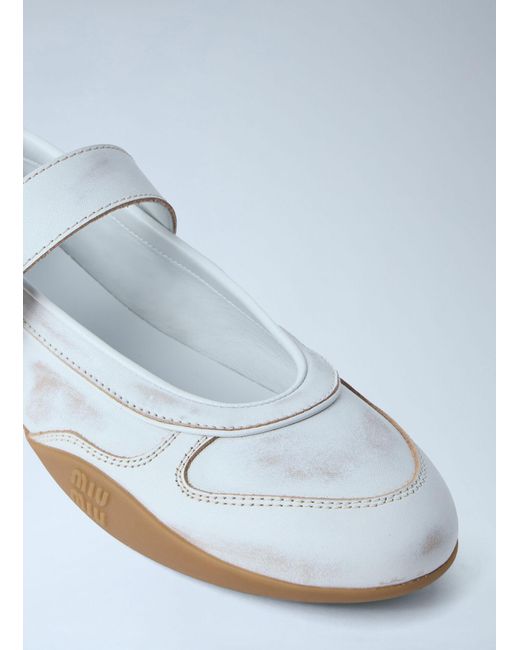 Miu Miu Blue Gymnasium Ballerina Flats