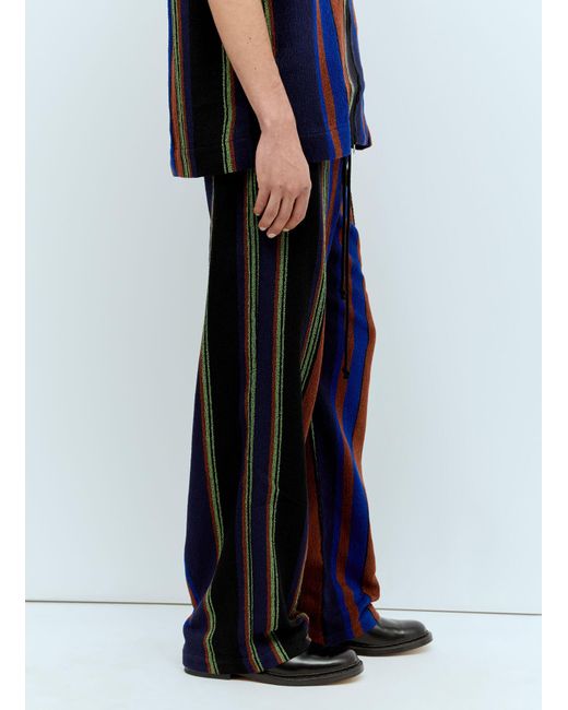 Song For The Mute Blue Striped Lounge Pants for men