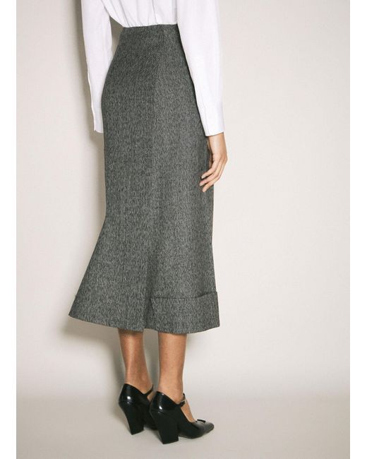 Prada Gray Wool Maxi Skirt