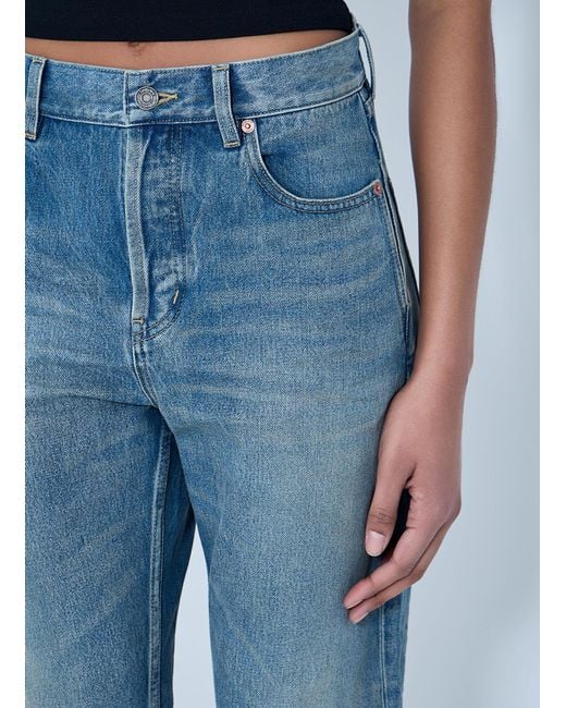 Saint Laurent Blue 90S High-Rise Cropped Slim Jeans