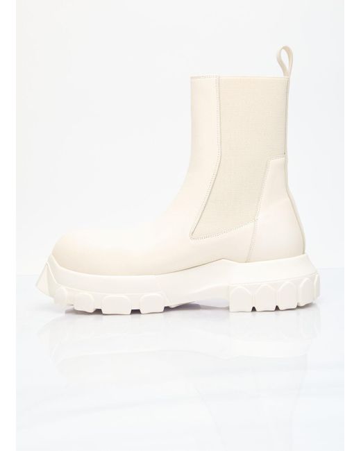 Rick Owens White Beatle Bozo Tractor Boots for men