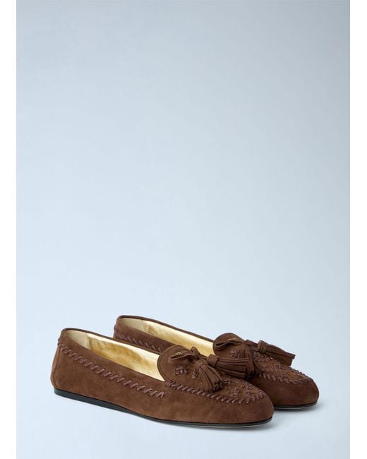 Prada White Suede Loafers