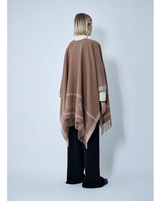 Max Mara Blue Hilde Logo Motif Scarf