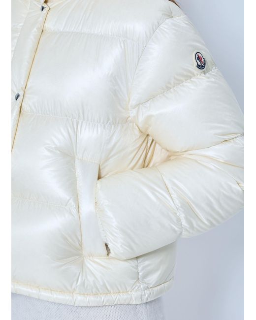 Moncler White Tepice Short Down Jacket