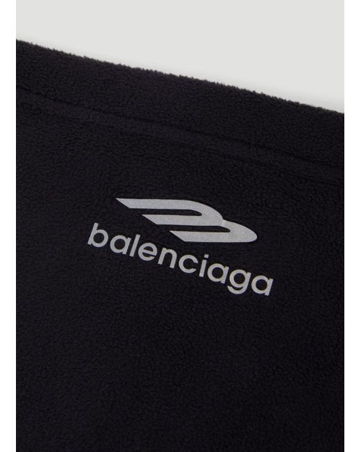 Balenciaga Black Logo Print Tubular Scarf