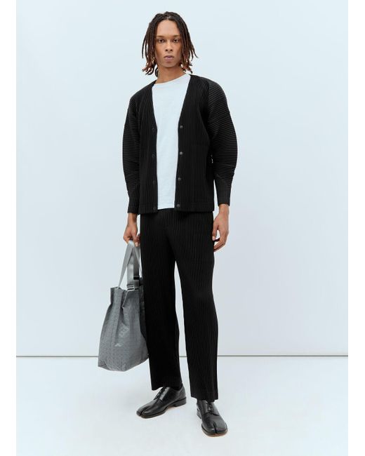 Homme Plissé Issey Miyake Black Monthly Colors: March Pleated Cardigan for men
