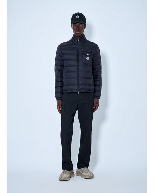 Moncler Blue Verith Hooded Short Down Jacket for men