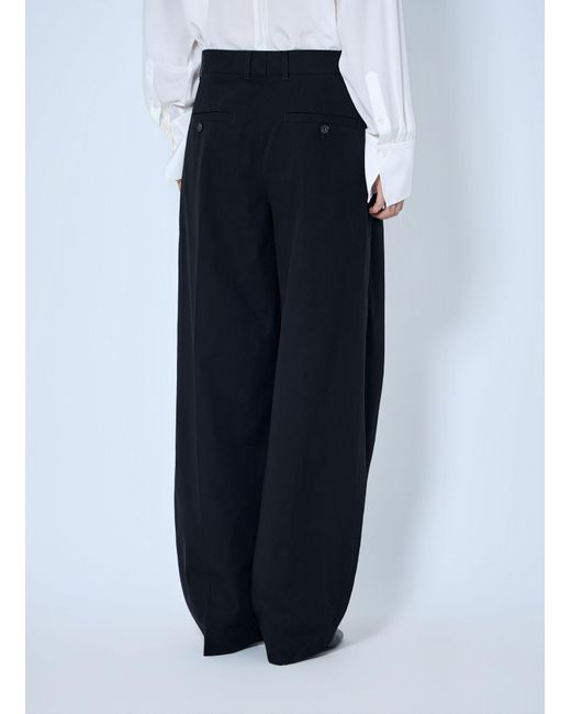Totême  Blue Single Pleat Cotton Trousers