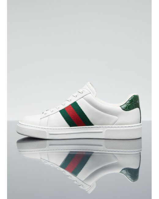 Gucci Gray Ace Web Sneakers