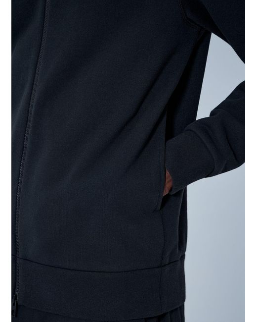 Moncler Blue Zip Hoodie With Logo Patch for men
