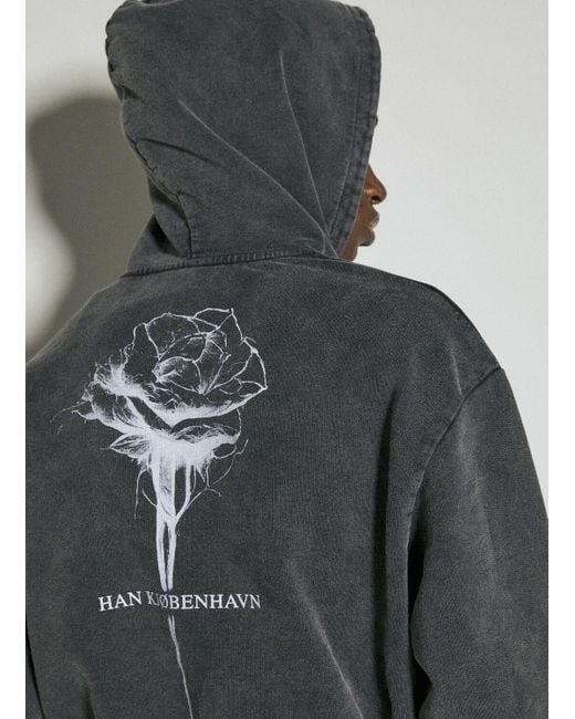 Han Kjobenhavn Gray Rose Cropped Hooded Sweatshirt for men