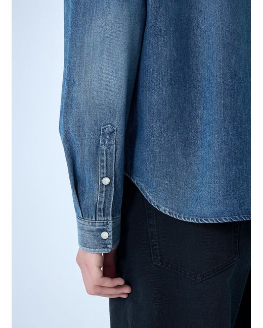 Saint Laurent Blue Cassandre Denim Shirt for men