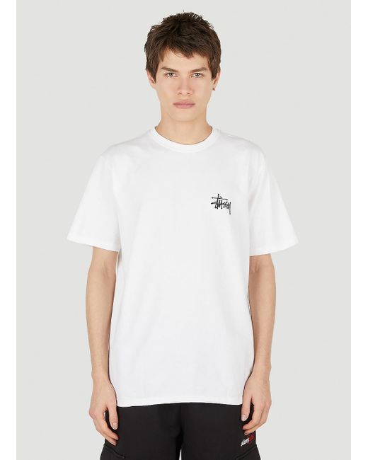 Stussy White Logo Print T-shirt for men