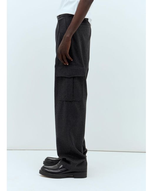 Prada Black Flannel Cargo Pants for men