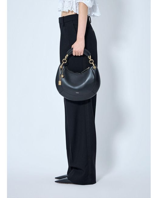 Chloé Blue Chloé Small Banana Nappa Zipped Shoulder Bag