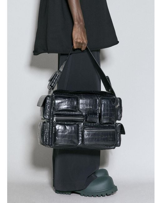 Balenciaga Gray Superbusy Large Sling Bag for men