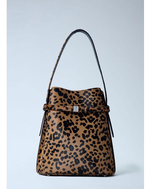 Totême  Multicolor Belted Pony-Hair Bucket Bag