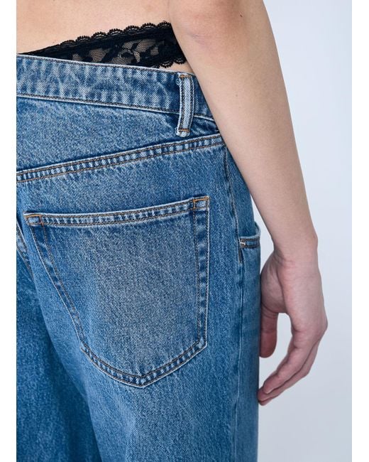 Alexander Wang Dip-Side Jeans With Exposed Lace Underwear in