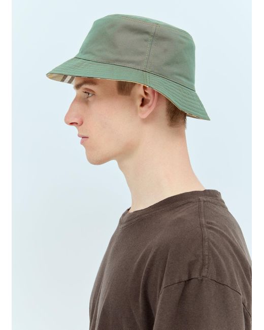 Burberry Gray Reversible Bucket Hat for men