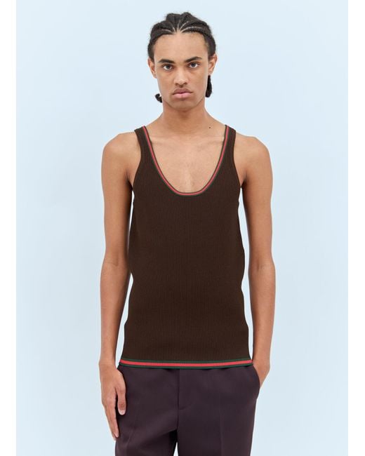Gucci Multicolor Web Tank Top for men