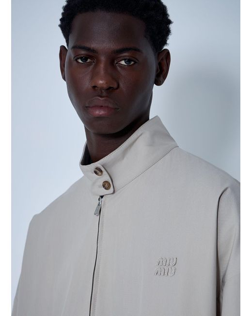 Miu Miu Gray Panama Blouson Jacket for men