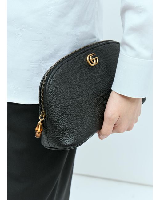 Gucci Black Bamboo-puller Double G Beauty Case