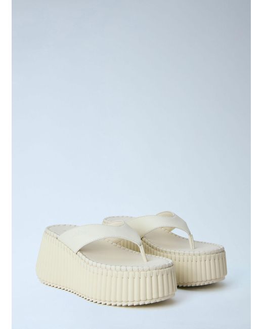 Chloé Blue Nama Wedge Sandals