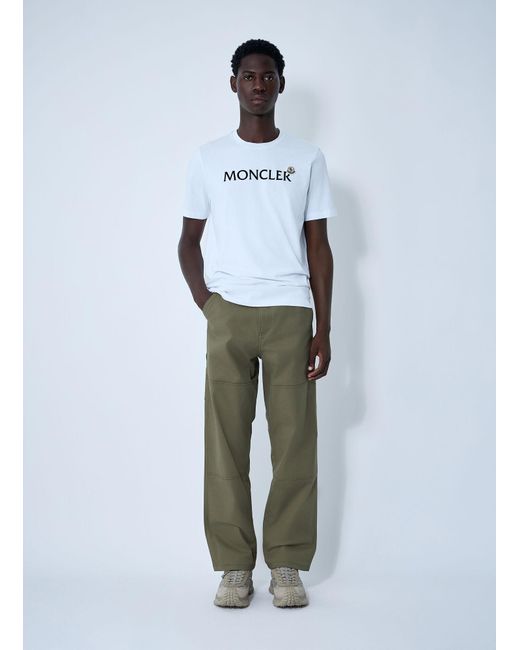 Moncler Green Logo Patch Pants for men