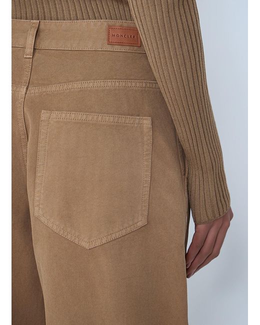 Moncler Natural Wide-Leg Cargo Pants