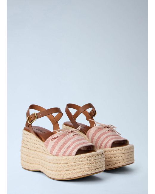 Chloé Blue Chloé Isla Wedge Espadrilles