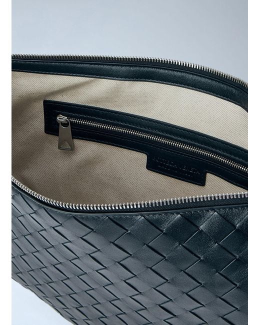 Bottega Veneta Blue Intrecciato Leather Crossbody Bag for men