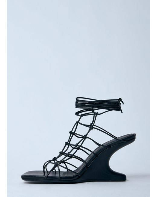 Rick Owens White Hollywood Web Cantilever 8 Heeled Sandals