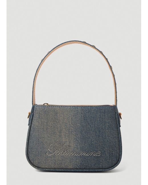 Blumarine Logo Embellished Shoulder Bag in Gray | Lyst