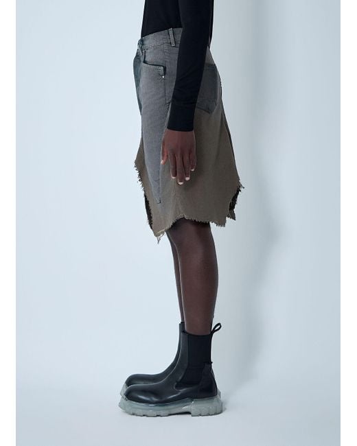 Rick Owens Blue Slivered Midi Skirt for men