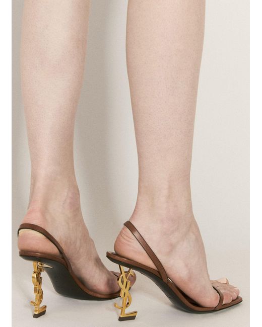 Saint Laurent Natural Opyum Slingback Sandals