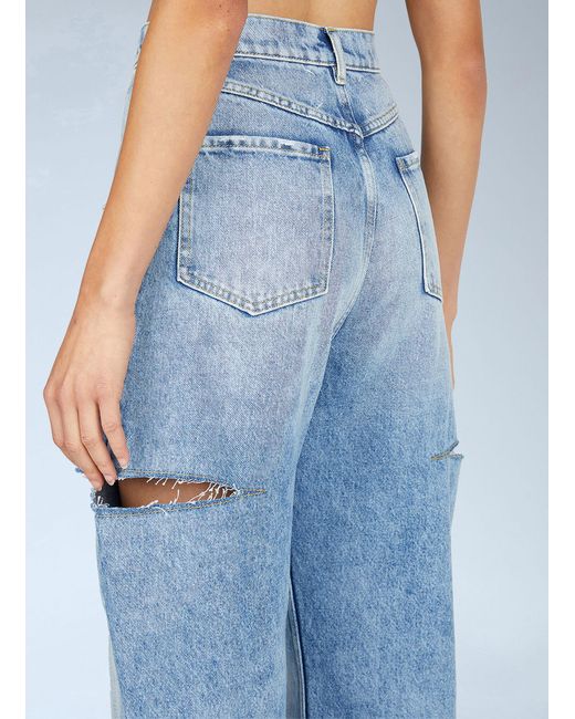Maison Margiela Blue High-Rise Distressed Denim Jeans