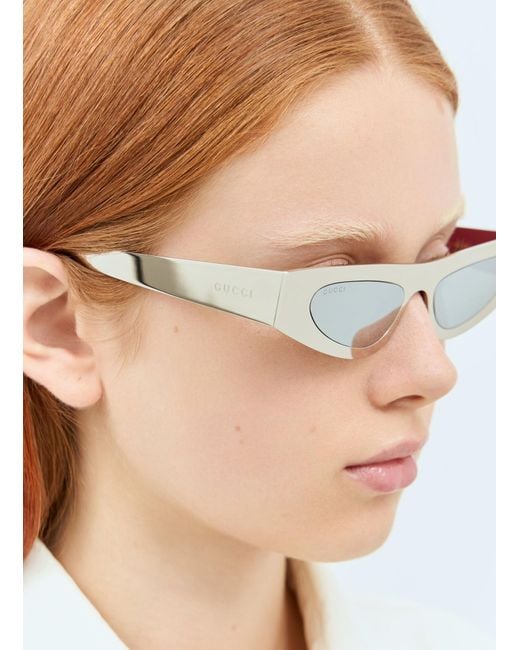 Gucci White Cat-Eye Sunglasses