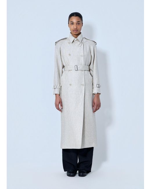 Max Mara White Double-Breasted Trench Coat