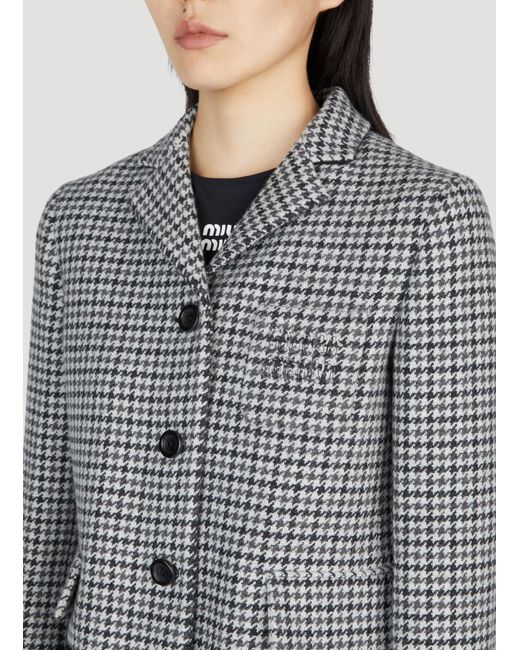 Miu Miu Gray Tweed Cropped Blazer