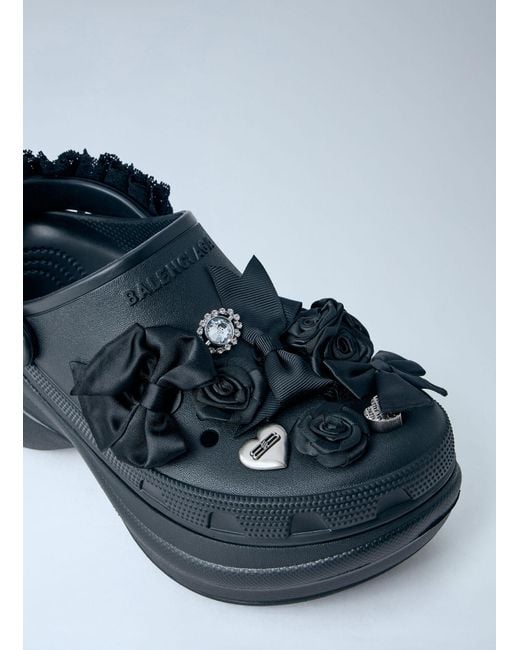 Balenciaga Blue Crocs Mule Strap