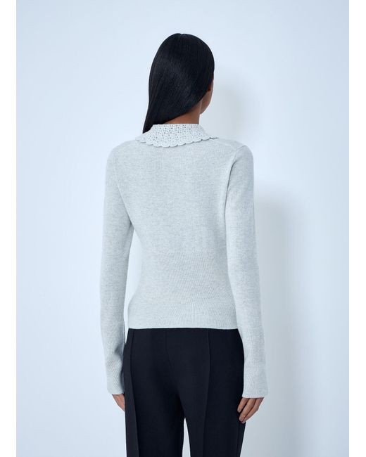 Chloé White Logo Cardigan