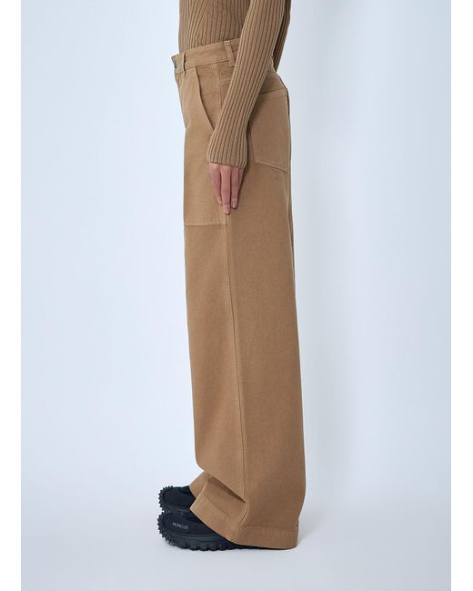 Moncler Natural Wide-Leg Cargo Pants
