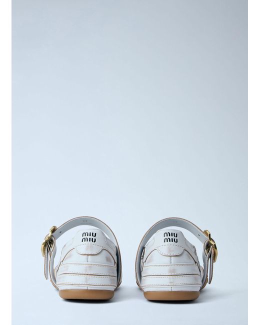 Miu Miu Blue Gymnasium Ballerina Flats